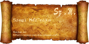 Szegi Mónika névjegykártya